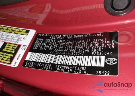 2025 Toyota Camry Xse from USA, damaged, VIN 4T1DAACK9SU206247